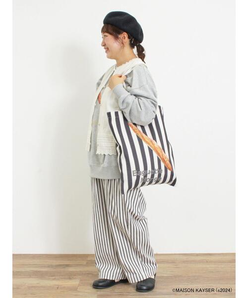 Samansa Mos2（サマンサ モスモス）の「【MAISON KAYSER】プリントトートバッグ（ハンドバッグ・レディース・ブラック/ベージュ・F）」の10枚目の写真