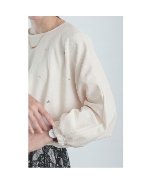 Sawa a la mode(サワアラモード)の「ビジュープルオーバートップス(Tシャツ/カットソー・レディース・ブラック/ベージュ・FREE)」の9枚目の写真