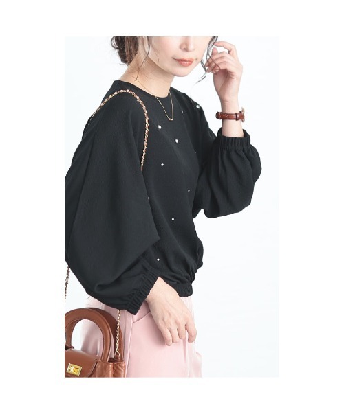 Sawa a la mode(サワアラモード)の「ビジュープルオーバートップス(Tシャツ/カットソー・レディース・ブラック/ベージュ・FREE)」の14枚目の写真