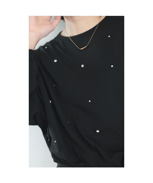Sawa a la mode(サワアラモード)の「ビジュープルオーバートップス(Tシャツ/カットソー・レディース・ブラック/ベージュ・FREE)」の19枚目の写真