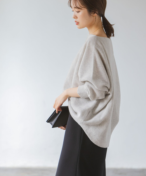 Noble（ノーブル）の「《追加》ファインウールドルマンプルオーバー 4（ニット/セーター・レディース・ライトグレー/ベージュ/キャメル/ラベンダー・FREE）」の8枚目の写真