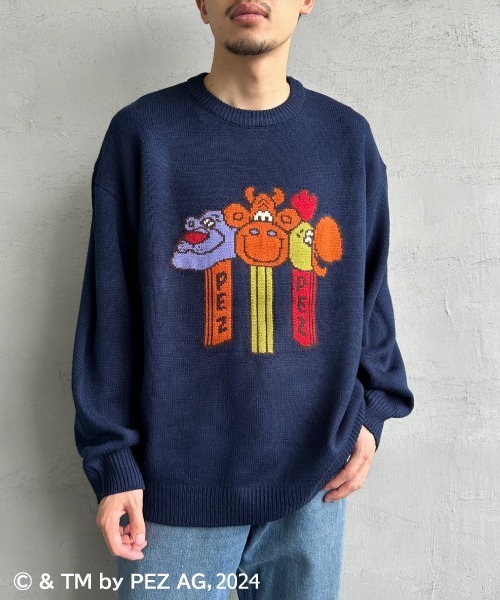 【セール】【WEB限定】[PEZ/ペッツ] ペッツディスペンサーロゴ ジャガードニット（ニット/セーター）｜JEANS FACTORY （ジーンズファクトリー）