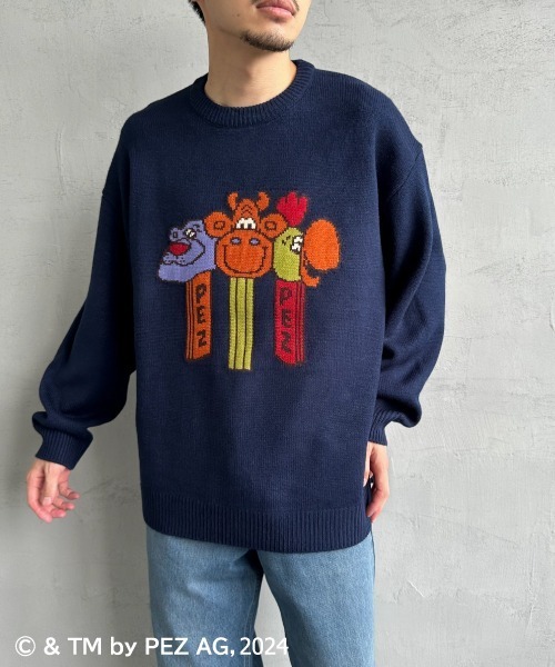 【セール】【WEB限定】[PEZ/ペッツ] ペッツディスペンサーロゴ ジャガードニット（ニット/セーター）｜JEANS FACTORY （ジーンズファクトリー）