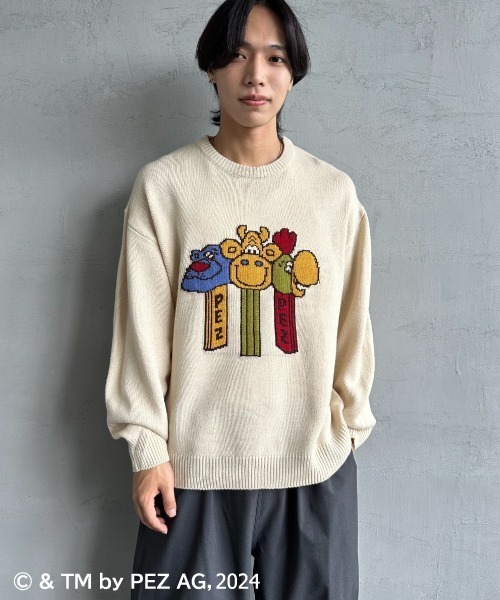 【セール】【WEB限定】[PEZ/ペッツ] ペッツディスペンサーロゴ ジャガードニット（ニット/セーター）｜JEANS FACTORY （ジーンズファクトリー）