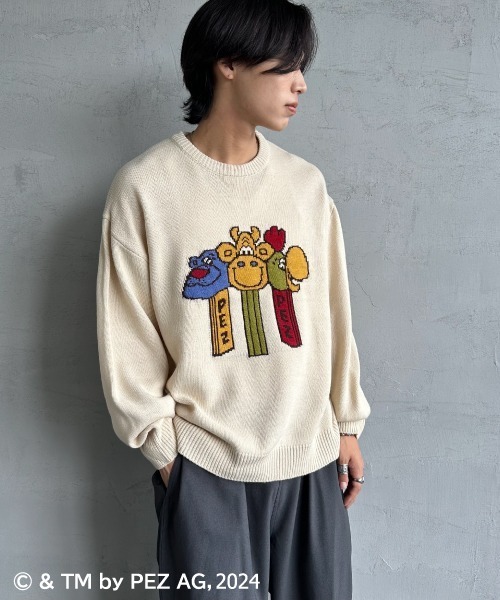 【セール】【WEB限定】[PEZ/ペッツ] ペッツディスペンサーロゴ ジャガードニット（ニット/セーター）｜JEANS FACTORY （ジーンズファクトリー）