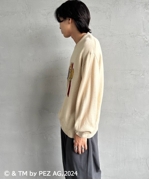【セール】【WEB限定】[PEZ/ペッツ] ペッツディスペンサーロゴ ジャガードニット（ニット/セーター）｜JEANS FACTORY （ジーンズファクトリー）