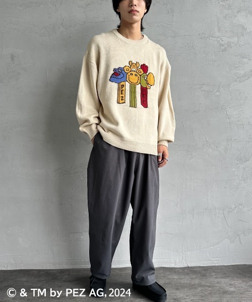 【セール】【WEB限定】[PEZ/ペッツ] ペッツディスペンサーロゴ ジャガードニット（ニット/セーター）｜JEANS FACTORY （ジーンズファクトリー）