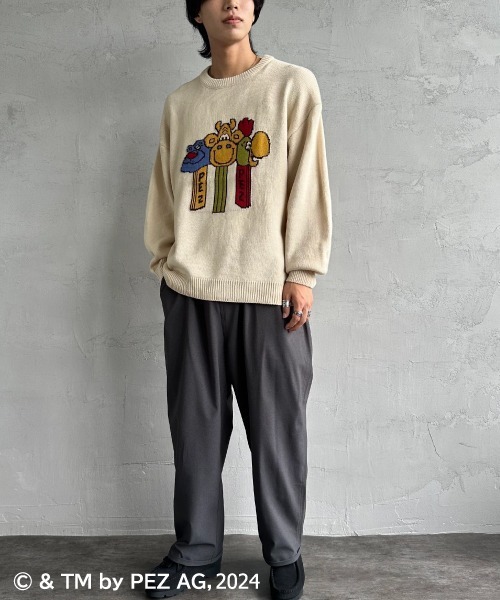 【セール】【WEB限定】[PEZ/ペッツ] ペッツディスペンサーロゴ ジャガードニット（ニット/セーター）｜JEANS FACTORY （ジーンズファクトリー）