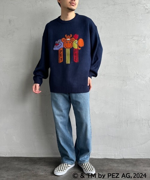 The Barnnet ザバーネット　ロゴジャガードニット　ネイビー The Barnnet(ザ・バーネット) ヘレンズ ロゴ ジャガード ニット