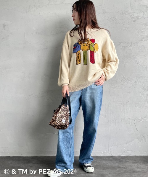 【セール】【WEB限定】[PEZ/ペッツ] ペッツディスペンサーロゴ ジャガードニット（ニット/セーター）｜JEANS FACTORY （ジーンズファクトリー）