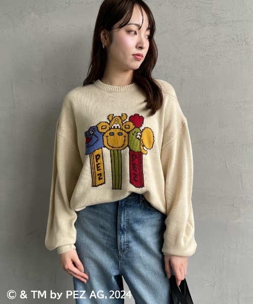 【セール】【WEB限定】[PEZ/ペッツ] ペッツディスペンサーロゴ ジャガードニット（ニット/セーター）｜JEANS FACTORY （ジーンズファクトリー）