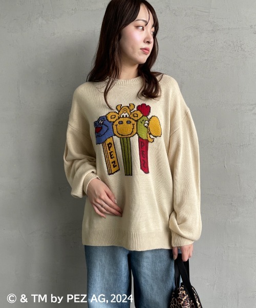 【セール】【WEB限定】[PEZ/ペッツ] ペッツディスペンサーロゴ ジャガードニット（ニット/セーター）｜JEANS FACTORY （ジーンズファクトリー）