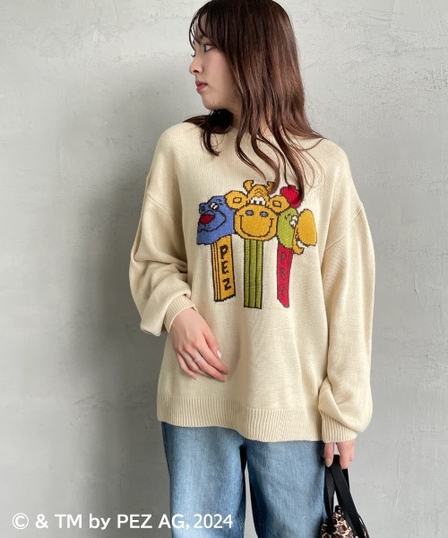 【セール】【WEB限定】[PEZ/ペッツ] ペッツディスペンサーロゴ ジャガードニット（ニット/セーター）｜JEANS FACTORY （ジーンズファクトリー）