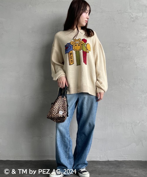 【セール】【WEB限定】[PEZ/ペッツ] ペッツディスペンサーロゴ ジャガードニット（ニット/セーター）｜JEANS FACTORY （ジーンズファクトリー）