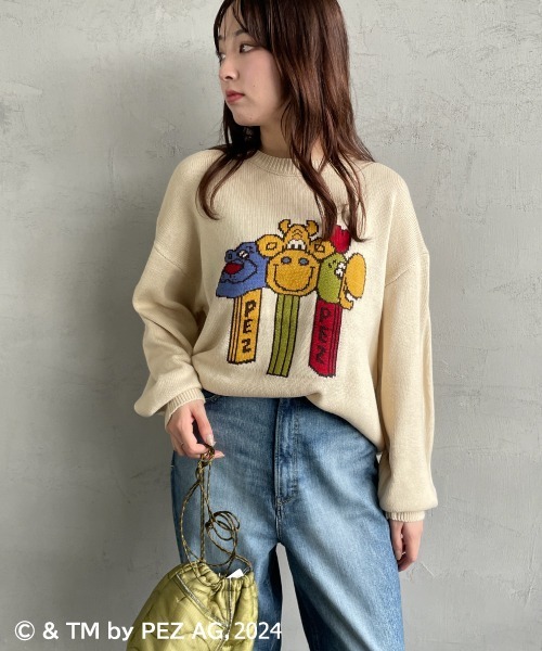 【セール】【WEB限定】[PEZ/ペッツ] ペッツディスペンサーロゴ ジャガードニット（ニット/セーター）｜JEANS FACTORY （ジーンズファクトリー）