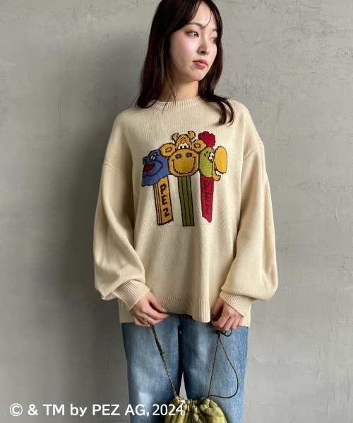 【セール】【WEB限定】[PEZ/ペッツ] ペッツディスペンサーロゴ ジャガードニット（ニット/セーター）｜JEANS FACTORY （ジーンズファクトリー）