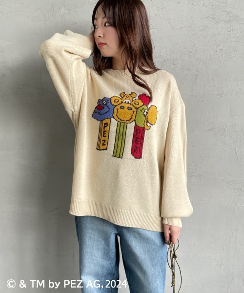 【セール】【WEB限定】[PEZ/ペッツ] ペッツディスペンサーロゴ ジャガードニット（ニット/セーター）｜JEANS FACTORY （ジーンズファクトリー）