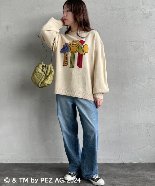 【セール】【WEB限定】[PEZ/ペッツ] ペッツディスペンサーロゴ ジャガードニット（ニット/セーター）｜JEANS FACTORY （ジーンズファクトリー）