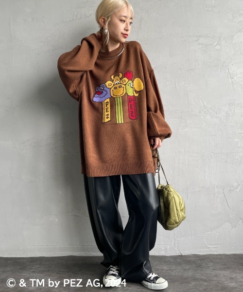 【セール】【WEB限定】[PEZ/ペッツ] ペッツディスペンサーロゴ ジャガードニット（ニット/セーター）｜JEANS FACTORY （ジーンズファクトリー）