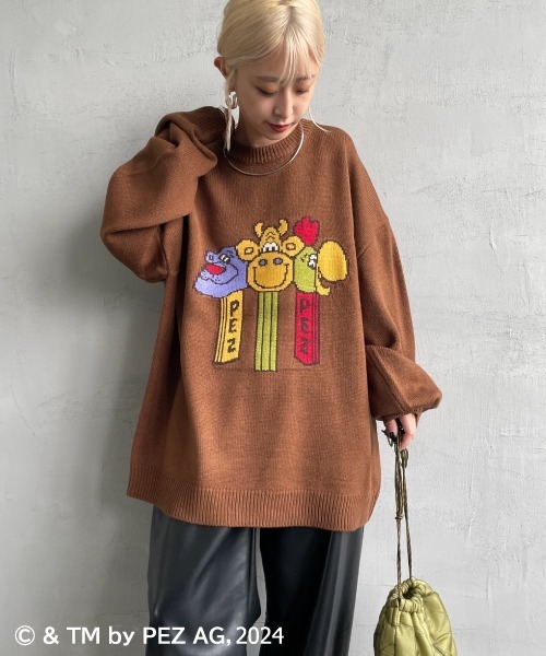 【セール】【WEB限定】[PEZ/ペッツ] ペッツディスペンサーロゴ ジャガードニット（ニット/セーター）｜JEANS FACTORY （ジーンズファクトリー）