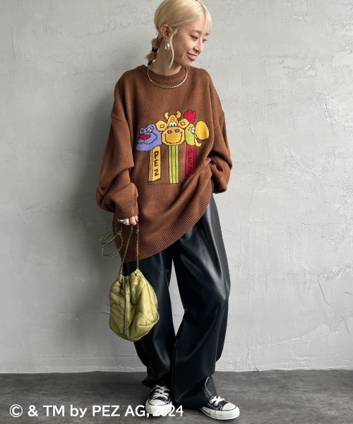 【セール】【WEB限定】[PEZ/ペッツ] ペッツディスペンサーロゴ ジャガードニット（ニット/セーター）｜JEANS FACTORY （ジーンズファクトリー）
