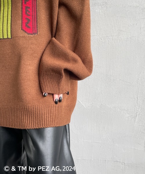 【セール】【WEB限定】[PEZ/ペッツ] ペッツディスペンサーロゴ ジャガードニット（ニット/セーター）｜JEANS FACTORY （ジーンズファクトリー）