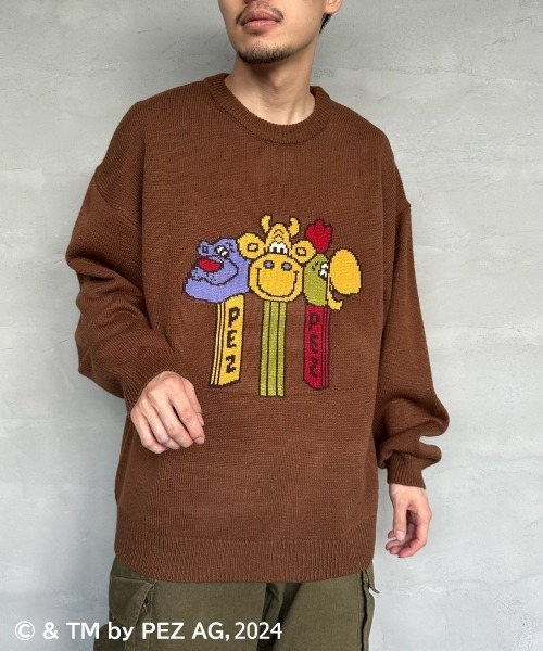 【セール】【WEB限定】[PEZ/ペッツ] ペッツディスペンサーロゴ ジャガードニット（ニット/セーター）｜JEANS FACTORY （ジーンズファクトリー）