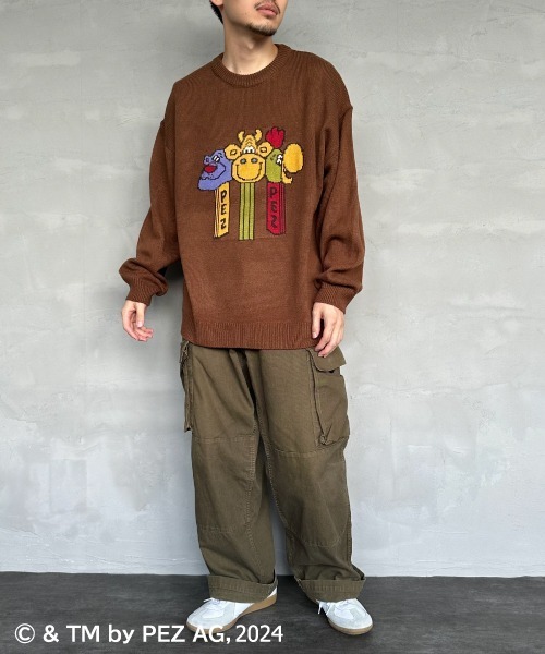 【セール】【WEB限定】[PEZ/ペッツ] ペッツディスペンサーロゴ ジャガードニット（ニット/セーター）｜JEANS FACTORY （ジーンズファクトリー）