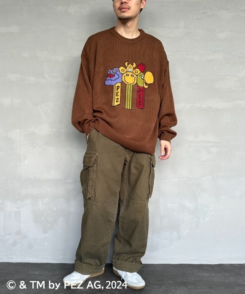 【セール】【WEB限定】[PEZ/ペッツ] ペッツディスペンサーロゴ ジャガードニット（ニット/セーター）｜JEANS FACTORY （ジーンズファクトリー）