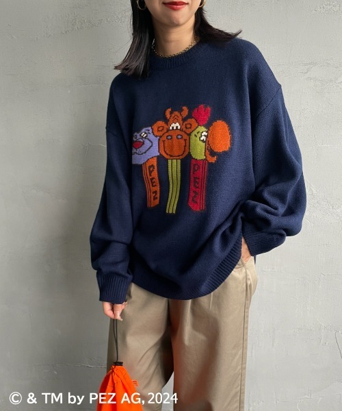 【セール】【WEB限定】[PEZ/ペッツ] ペッツディスペンサーロゴ ジャガードニット（ニット/セーター）｜JEANS FACTORY （ジーンズファクトリー）