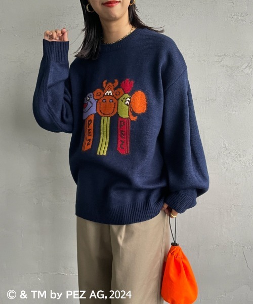 【セール】【WEB限定】[PEZ/ペッツ] ペッツディスペンサーロゴ ジャガードニット（ニット/セーター）｜JEANS FACTORY （ジーンズファクトリー）