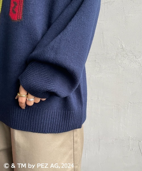 【セール】【WEB限定】[PEZ/ペッツ] ペッツディスペンサーロゴ ジャガードニット（ニット/セーター）｜JEANS FACTORY （ジーンズファクトリー）