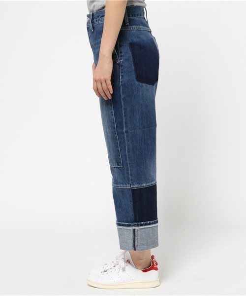 MOUSSY（マウジー）の「Patching roll up denim（デニムパンツ・レディース・ブルー・0/2/1）」の3枚目の写真