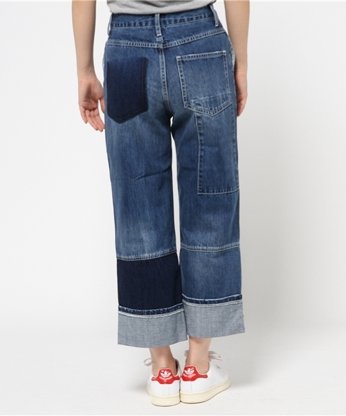 MOUSSY（マウジー）の「Patching roll up denim（デニムパンツ・レディース・ブルー・0/2/1）」の4枚目の写真