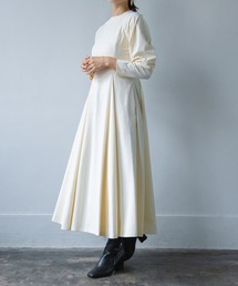 セール】ドビーパターン フレアワンピース《日本製》（ワンピース