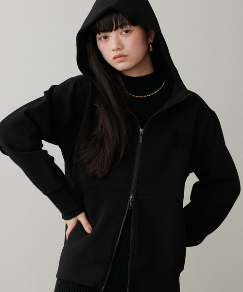 LARUTA（ラルータ）の「【LARUTA】LARUTAロゴ刺繍ダンボールパーカー（パーカー・レディース・オフホワイト/チャコールグレー/ブラック・FREE）」の13枚目の写真