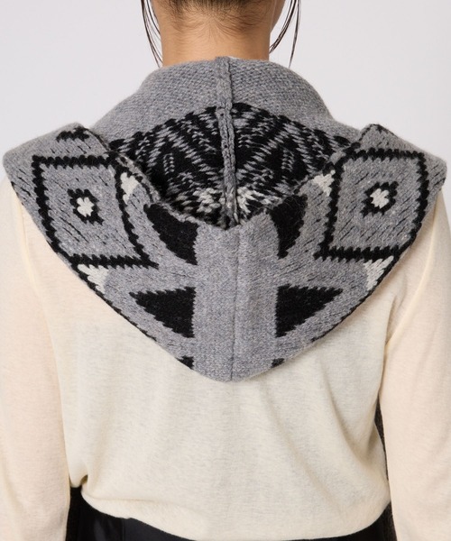 BABYLONE（バビロン）の「ノルディックフードマフラー（マフラー・レディース・グレー・フリー）」の12枚目の写真