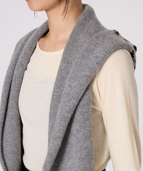 BABYLONE（バビロン）の「ノルディックフードマフラー（マフラー・レディース・グレー・フリー）」の14枚目の写真