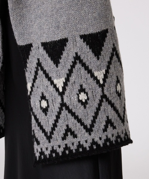 BABYLONE（バビロン）の「ノルディックフードマフラー（マフラー・レディース・グレー・フリー）」の15枚目の写真