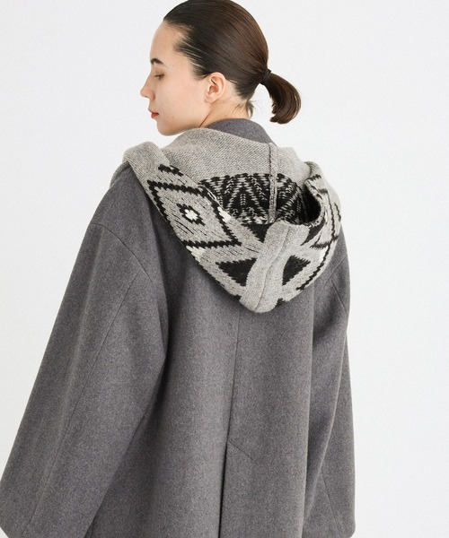 BABYLONE（バビロン）の「ノルディックフードマフラー（マフラー・レディース・グレー・フリー）」の5枚目の写真