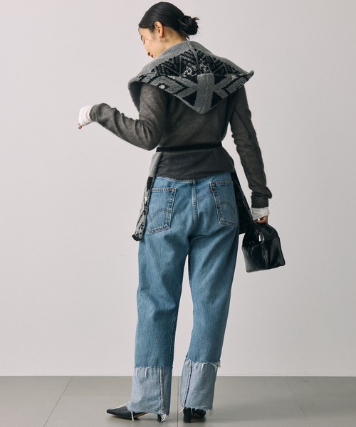 BABYLONE（バビロン）の「ノルディックフードマフラー（マフラー・レディース・グレー・フリー）」の8枚目の写真