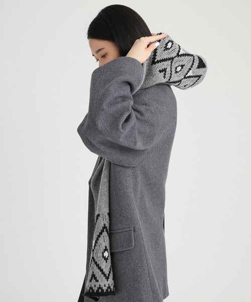 BABYLONE（バビロン）の「ノルディックフードマフラー（マフラー・レディース・グレー・フリー）」の19枚目の写真