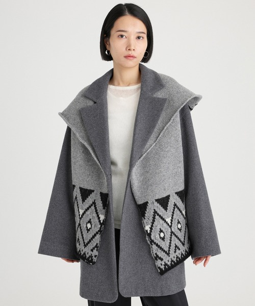 BABYLONE（バビロン）の「ノルディックフードマフラー（マフラー・レディース・グレー・フリー）」の20枚目の写真