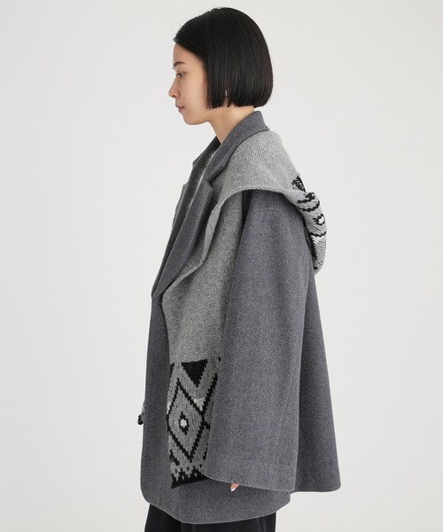 BABYLONE（バビロン）の「ノルディックフードマフラー（マフラー・レディース・グレー・フリー）」の21枚目の写真