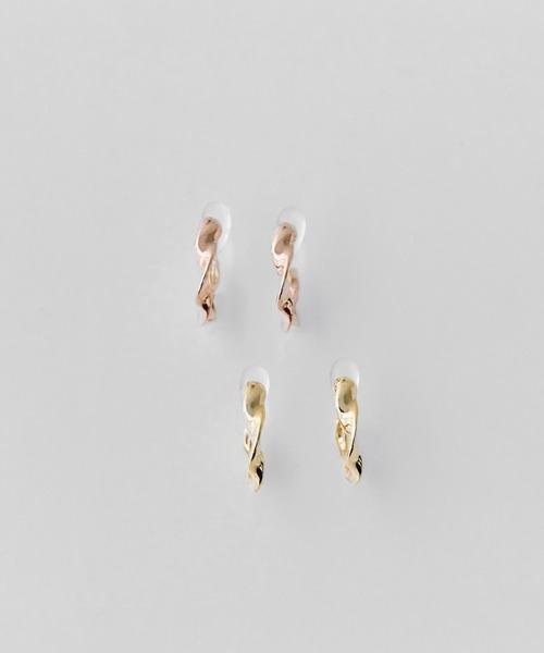 Phoebe（フィービィー）の「【金属アレルギー対応】【痛くないシリーズ】モーションメタルクリスタルループフィットイヤリング（イヤリング・レディース・イエローゴールド/シャンパン・FREE）」の13枚目の写真