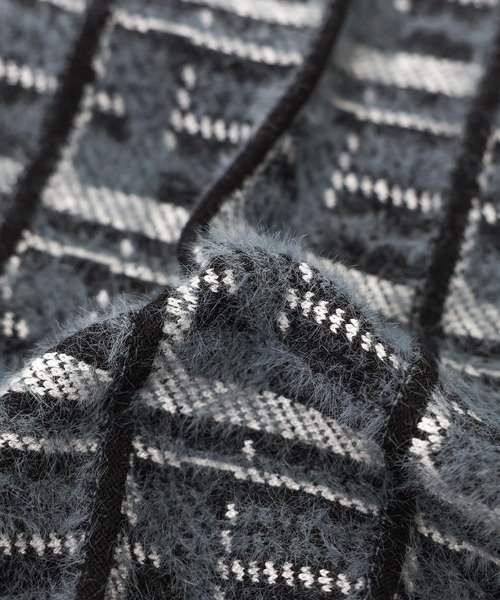 n'OrLABEL（ノアールレーベル）の「『チェックジャカードニットスカート』（スカート・レディース・グレー/ブルーグリーン・2/1）」の8枚目の写真