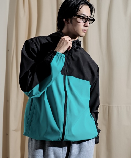 CALIFORNIA OUTFITTERS(カリフォルニア アウトフィッターズ)の「2-10D17【防風+UVカット】 バイカラー ストレッチ ジップアップパーカー(ナイロンジャケット・メンズ・カーキ系/ベージュ/ブラック系/ブルーグリーン/カーキ/ブラック/ブラック×カーキ・M/XL/L)」の21枚目の写真