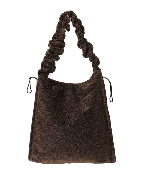 Green Parks(グリーンパークス)の「andmikka.ラメニットクシュクシュトートバッグ(トートバッグ・レディース・ブラウン/シルバー・FREE)」の2枚目の写真