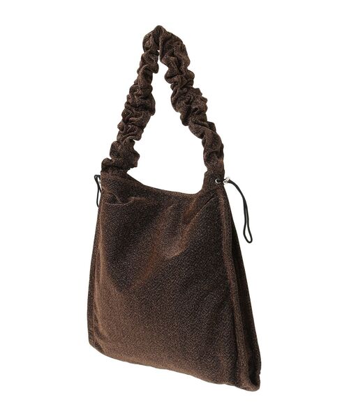 Green Parks(グリーンパークス)の「andmikka.ラメニットクシュクシュトートバッグ(トートバッグ・レディース・ブラウン/シルバー・FREE)」の4枚目の写真