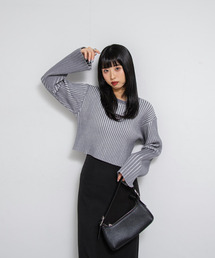 プレートリブショートニット